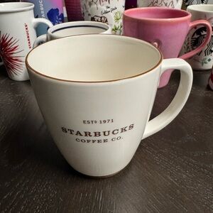 Starbucks Cream Mug with Brown Accents
